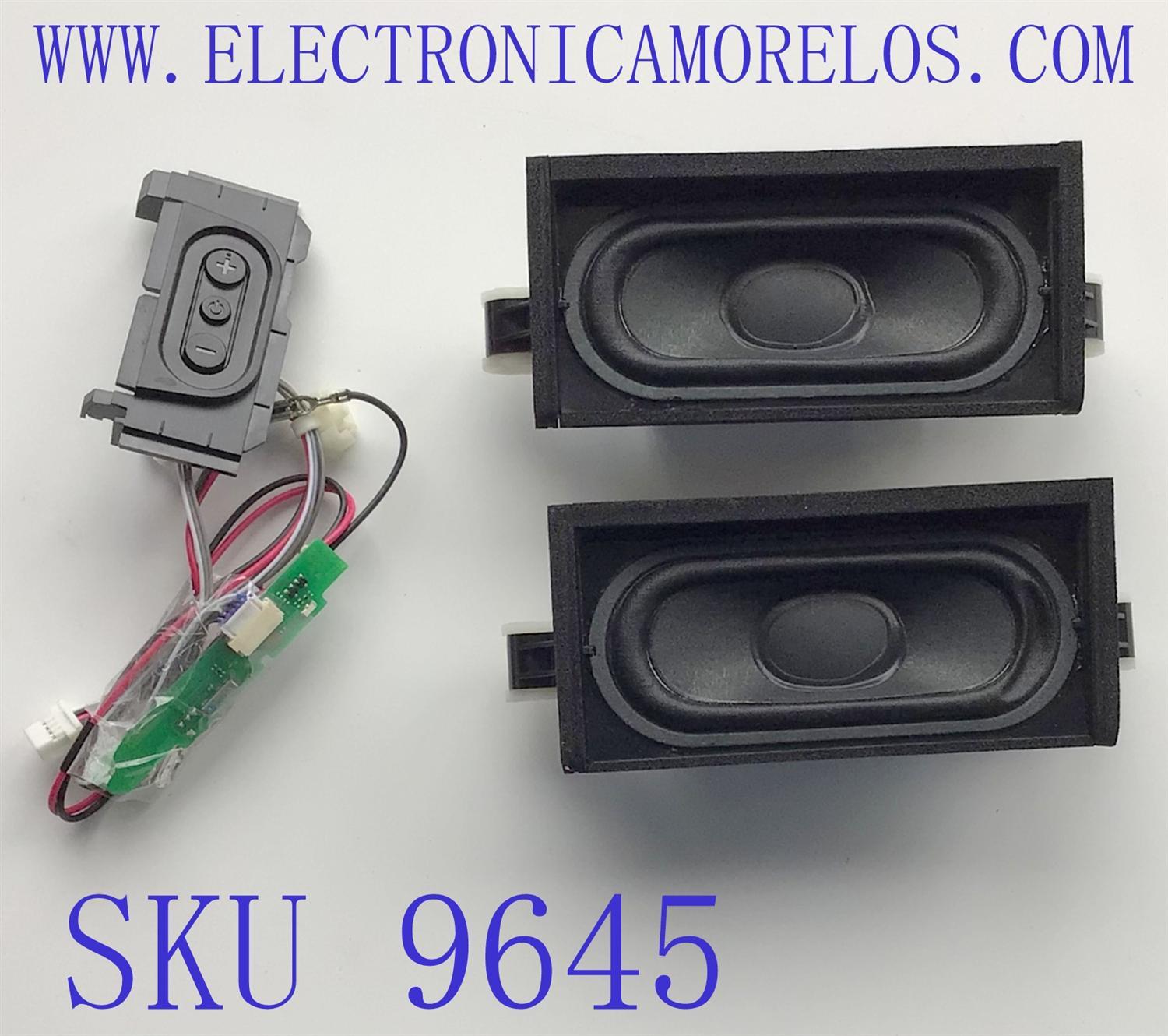 KIT DE BOCINAS CON BOTONERA PARA TV SONY (2 PZ) / NUMERO DE PARTE 1-859-166-21 / 8Ω 8W / 606168 / MODELO KDL-40W650D / KDL40W650D	